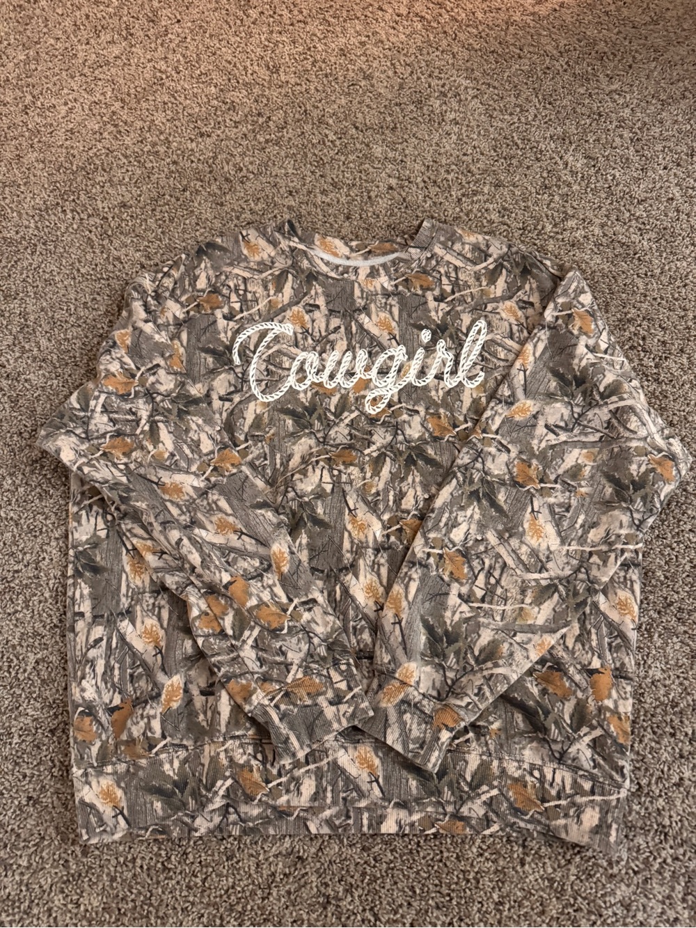 Cowgirl Camo Long-Sleeve Shirt - Neutral Brown & Gray